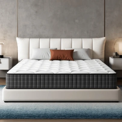 Lalulu Colchón de Muelles Individuales Queen Size en Caja, Espuma de Memoria, Tela Premium Antialérgica Resistente a la Humedad, Transpirable, Alivio de Presión, Cómodo, Firmeza Media, Certificado Oeko-Tex, Colchón para Dormir