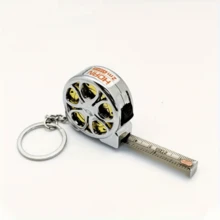 1pc Mini Keychain Retractable Tape Measure 78.74 Inch Steel Ruler, Metric & Imperial Dual Scale, Multifunctional Steel Tape Measure Gift - Multicolor - View 9