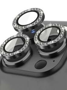 3 Packs Camera Lens Protector Compatible With IPhone 17/16/15/14/13/12/11 Pro Max, Metal Ring Lens Film Compatible With IPhone 11/12/13/14 Plus/14 Pro Max/15 Pro Max - Black - View 16