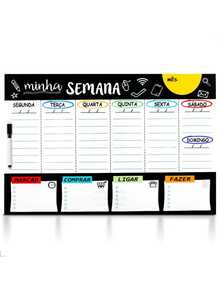Magnetic Whiteboard Planner For Monthly Organization Of Tasks And Appointments - Home/Office - Magnet - Weekly 60x40m Color - View 3