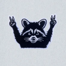 1 pieza/3 piezas Parche bordado con diseño de mapache de dibujos animados, accesorio de ropa, parche bordado para coser y planchar en ropa, pantalones, prendas, zapatos, bolsos, decoración, reparador de agujeros - B-negro - Ver 9