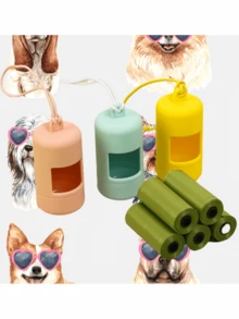 1pc Poop Bag Carrier Portable Pet Waste Bag Dispenser Dog Cleaning Supplies Pet Supplies Poop Scooper Poop Bag Dispenser Trash Bag - Multicolor - View 2