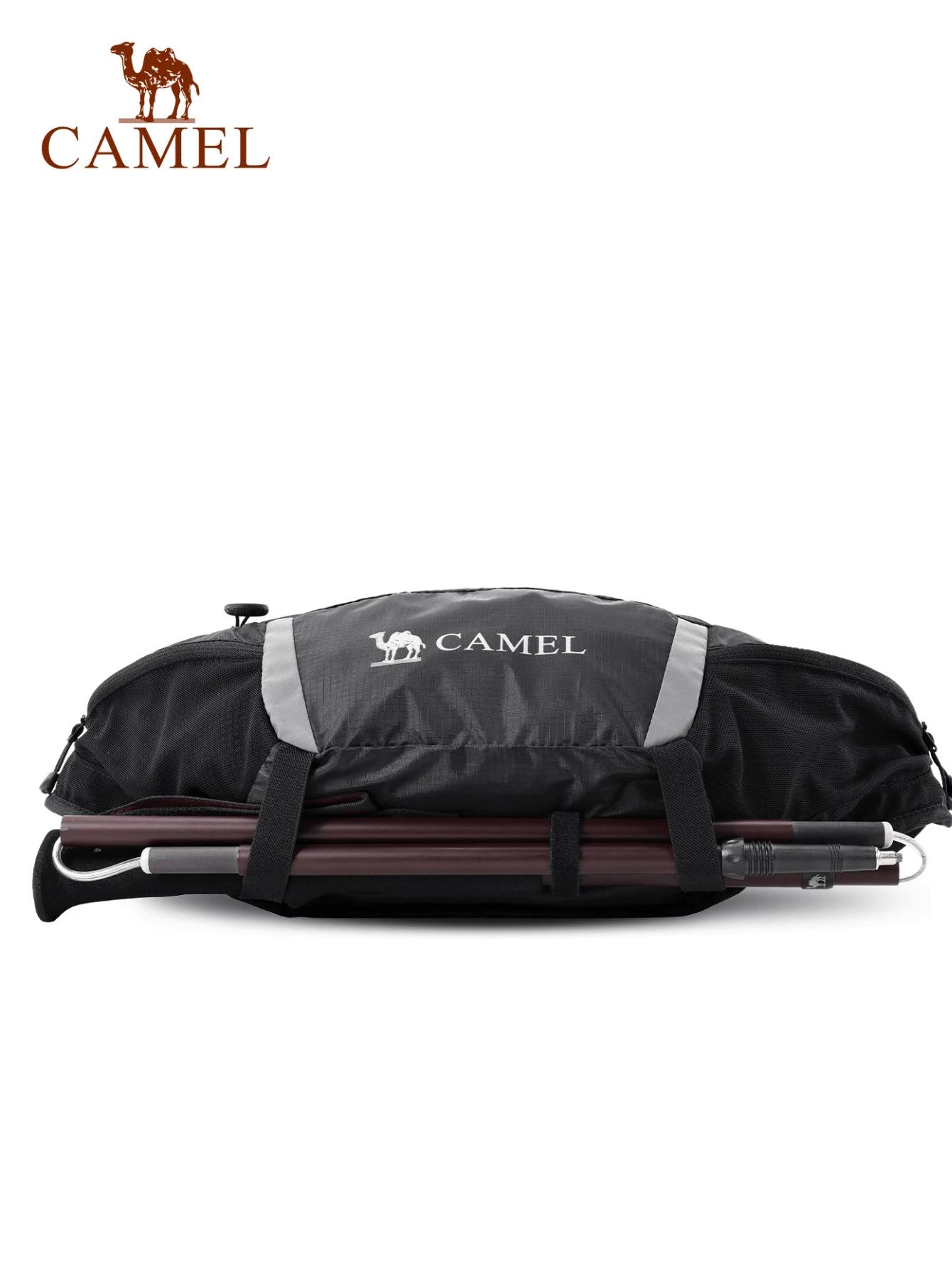 CAMEL CROWN Bolsa de cintura para deportes al aire libre, bolsa de pecho casual multifuncional, bolsa de hombro, bolsa cruzada, mochila práctica de múltiples secciones. - Fantasma negro - Ver 1