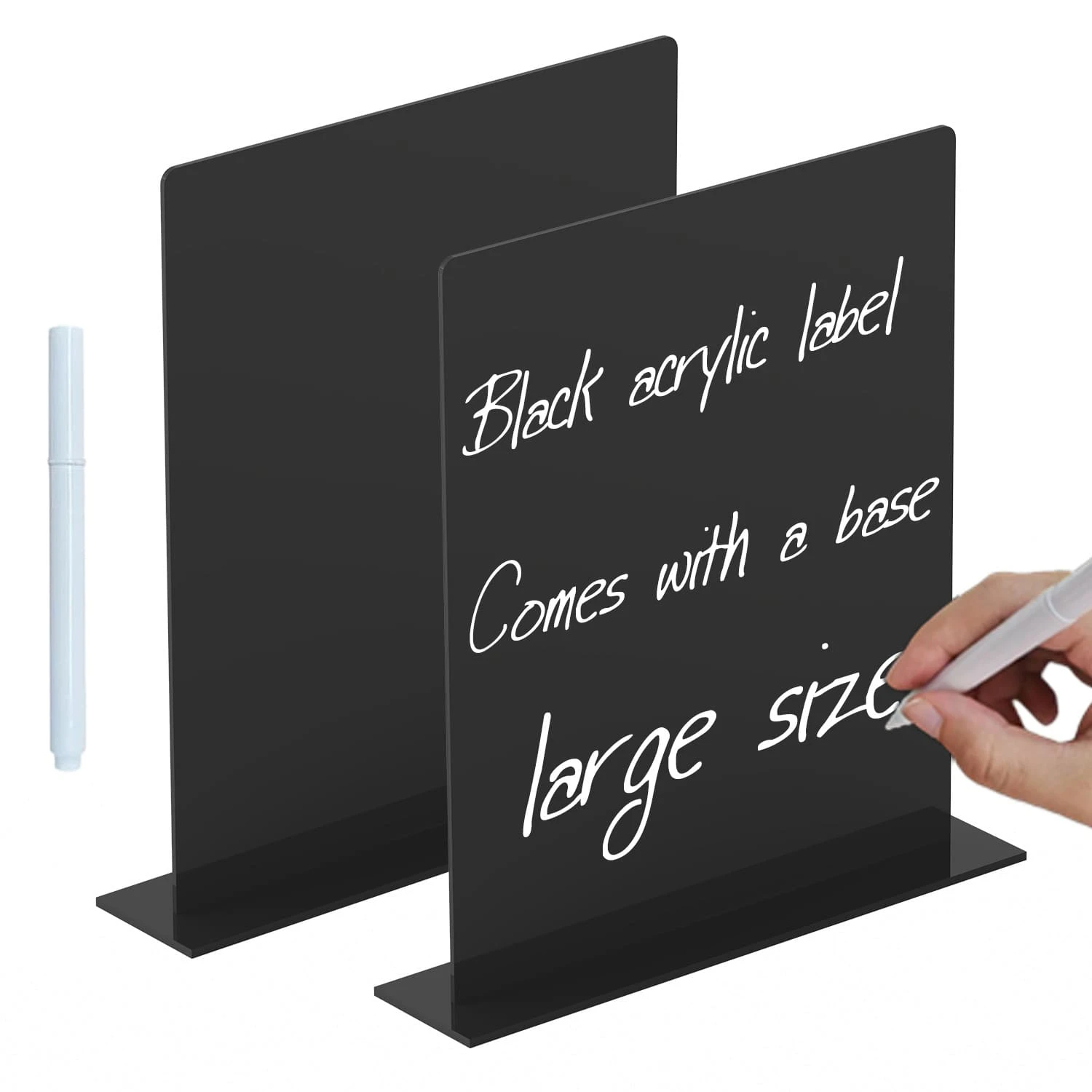 1pc Acrylic Reserved Table Sign, Suitable For Wedding Banquet And Event Party, Comes With Liquid Chalk Marker (Black), Back To School - Black - View 1