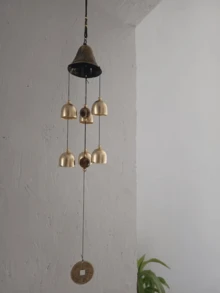 1Pc Large Feng Shui Lucky Wind Chime, Symbolizing Good Fortune, Suitable For Home Hanging Decorations And Gifts, Made Of Copper. - A - View 7