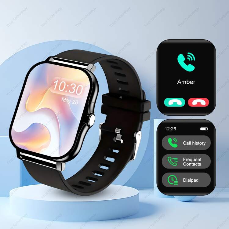 1.83" HD Touchscreen Smart Watch, Compatible With IOS/Android, Supports Multiple Languages, Wireless Calling, Pedometer, Calorie Tracking, Multiple Sports Modes, Stopwatch, Notification Alert, Remote Camera, Distance Tracking, Music Playback And More. Ideal Gift For Men And Women, Suitable For Indoor/Outdoor Activities. - View 10