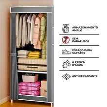 Simple Style Dustproof Fabric Zipper Wardrobe Organizer For Bedroom - 146X56X44 XÁM - Xem 4