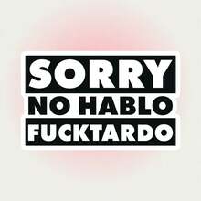 SORRY NO HABLO FUCKTARDO Sarcastic Text Sticker, Waterproof Vinyl Sticker - Durable Matte Surface, Self-Adhesive Bumper Sticker, Suitable For Cars, Windows, Laptops, Trucks, Water Bottles - Multi-Purpose Durable Design, Car Sticker - Vinyl - View 2