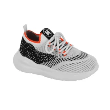 Boys' Knit Sneakers, Easy To Put On, Molekinho 2641104 - White Black Orange - View 1
