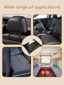 Caja de pañuelos de coche de cuero - Soporte universal para pañuelos colgante, adecuado para reposacabezas, parasol y apoyabrazos, sin olor, fácil de usar, se adapta a todos los coches, decoración interior del coche - bolsa de pañuelos - Ver 8