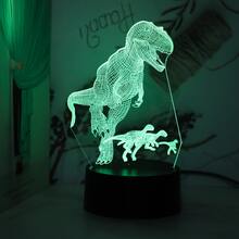 1个恐龙系列LED氛围灯，7色USB供电，触摸控制，现代风格，塑料材质，适用于卧室、书房、办公桌、酒吧装饰 - 彩色 - 查看 7