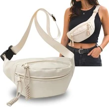 Crossbody Bag Shoulder Bag Waterproof Unisex Anti-Theft Women Men Multipurpose Carnival Notepad - Beige - View 1