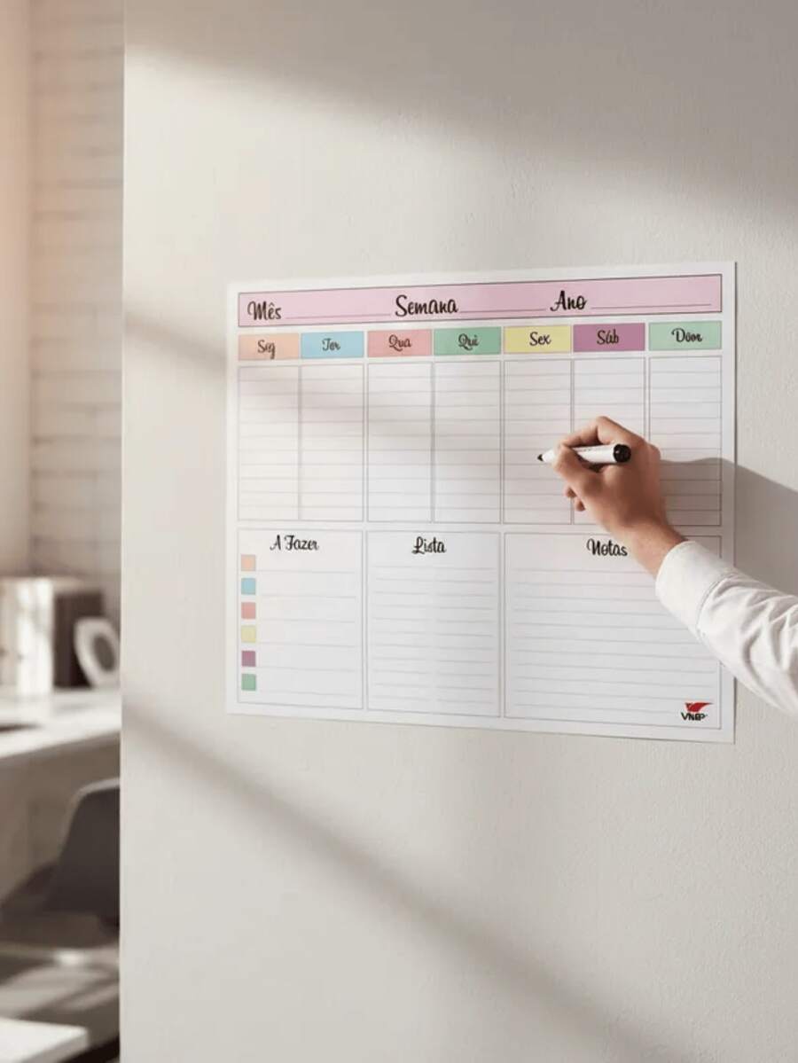 Magnetic Whiteboard Planner For Monthly Organization Of Tasks And Appointments - Home/Office - Magnet - Monthly 50x40m Color - View 1
