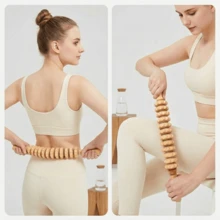 SilvaLex Wooden Massage Tool, Full Body Massager, Hand Massager, Leg Massager, Shoulder Massager, Shoulder & Neck Massage Tool, Face Massager, Back Massager, Waist Massager, Suitable For Home Use, Can Be Given As Holiday Gifts To Family, Friends, Classmates, And Parents - Apricot - View 1