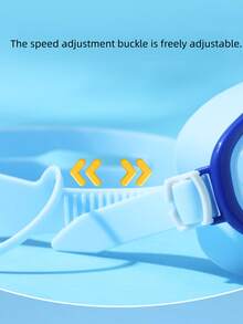 1套/PU涂层泳帽+硅胶泳镜，防水防雾，适合15岁及以下儿童，高清大框泳镜，潜水泳帽套装 - 套裝 - 查看 4