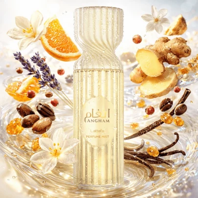  LATTAFA ANGHAM 250ML Women's Perfumed Mist – Ginger, Mandarin & Vanilla – Long-Lasting Oriental Gourmand Fragrance
