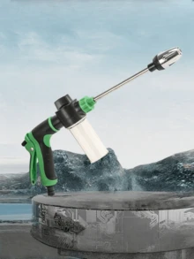 1支蓝黑色ABS合金长杆高压水枪，喷雾可调，多功能，适用于车辆清洗和庭院清洁 - 查看 9