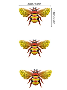 Bộ 3 con ong trang trí tường bằng kim loại, thích hợp cho vườn, sân, ban công, hàng rào, trang trí tiệc, quà tặng Ngày của Mẹ, quà tặng cho bạn bè và gia đình. - A - Xem 8
