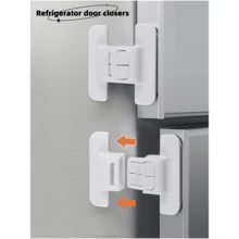 1/2/4/8 piezas Clips de bloqueo de refrigerador, Clips de bloqueo de refrigerador con adhesivo fuerte, Sin necesidad de perforar, Adecuado para gabinetes y cajones, Clips de bloqueo de refrigerador minimalistas y ocultos - Multicolor - Ver 8