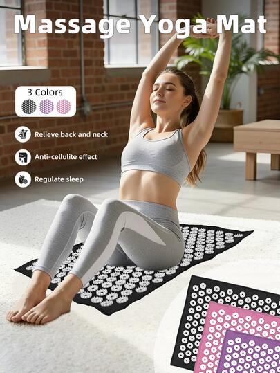 Acupressure Mat For Neck And Back Muscle Massage, Muscle Relaxation, Sciatica And Meditation Yoga Mat, Acupressure Massage Pillow, Relieve Neck And Back Pain, Muscle Relaxation And Stress Relief, Suitable For Men And Women, Portable