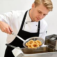 1 Piece Durable And Easy To Clean Restaurant Grade Kitchen Utensils And Supplies Stainless Steel Colander, Kitchen Dumpling Noodle Fishing Spoon Draining Frying Colander - Multicolor - View 4