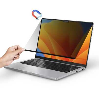 1pc Magnetic Privacy Screen Protector - Anti-Peeping, Anti-Glare, Anti-Scratch, Anti-Fingerprint, Matte Surface, Suitable For New Apple Laptops, Magnetic Removable Anti-Glare, Anti-Peeping Blue Light Filter Screen Protector, Easy To Install, No Residue, Suitable For Home Office, Travel, Gaming, High-Quality Film, Remote Professionals, Detachable Magnetic Screen Protector, Reusable