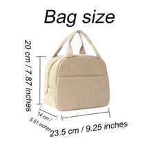 1pc Personalized Insulated Lunch Bag/Lunch Box, Customized Corduroy Lunch Box (Nameable), Lunch Tote Bag, Reusable Lunch Bag, Back To School Gift, Essential For School And Work, Gift For Her - Multicolor - View 5