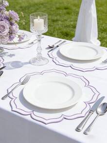 1-200片装 36*34厘米 刺绣餐垫，简约花卉图案，适用于家庭、餐厅、餐桌、家居装饰、婚礼、节日派对，易于清洁，可擦拭，防滑，优雅，节日专属 - 彩色 - 查看 8