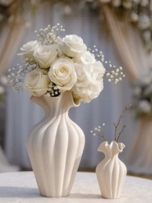 1pc Elegant Wedding Vase, Modern Decorative Rose Vase, Bride's Table Centerpiece, Engagement Anniversary Home Decor Gift - Multicolor - View 3