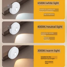 1件/3件裝電池供電無線櫥櫃底燈，可調光按壓燈，多色，適用於廚房、櫥櫃與層架的LED聚光燈 - 圓形 - 查看 6