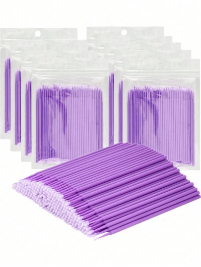 100 Pcs/Bag Disposable Micro Cleaning Swabs Eyelash Swabs For Eyelash Extension Mascara Applicator Makeup