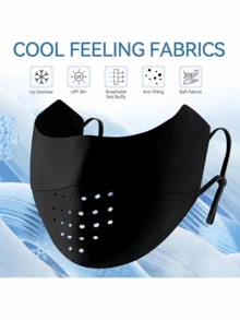 Women's Summer Sun Protection Invisible Mask, Breathable Ice Silk Half Face Cover, Sunshade & Anti-UV, 3D Slim & Thin Design - Hot Pink - View 5