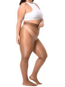 2 Pairs Of Satin-Finish Black Leggings - Soft Sheen, High-Waisted Design, Elegant And Shimmering, Suitable For Special Occasions And Stylish Everyday Wear. - Coffee Brown - View 2