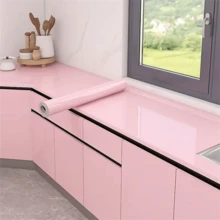 1 Roll, Self-Adhesive Marble Patterned Vinyl Wallpaper - Glossy Textured, Removable Wall And Furniture Decorative Wallpaper, Easy To Clean, Customizable, Suitable For Living Room, Bedroom, Kitchen, Bathroom, Cabinet, Balcony, Laundry Area, And Other Home Decor - Pink-a - View 6