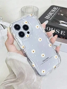 Flower Phone Case Apple Phone Case Daisy Pattern, Brighten Your Simple Thickened Anti-Drop Phone Case Compatible Waterproof Shockproof Scratch-Resistant - Clear - View 1