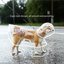 透明狗狗雨衣，宠物户外服装，宠物雨披，防水宠物斗篷 - 黑色 - 查看 9