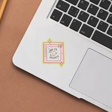 Work In Progress Yellow Frame Pink Background Hand-Drawn Cat Sticker, Gentle And Healing Hand-Drawn Style Waterproof Vinyl Sticker - Durable Matte Surface, Self-Adhesive Bumper Sticker, Suitable For Cars, Windows, Laptops, Trucks, Water Bottles - Multi-Purpose Durable Design, Car Sticker - one-size - View 8