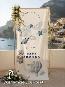 Customizable Multi-Size White Welcome Banner - Personalized Name/Date/Text, Wedding Welcome Sign, Custom Banner, Event Backdrop, Suitable For Expectant Mothers, Unique Ideal Gift For Boyfriend, Girlfriend, Dad, Family, Mom, Friends, Pets - Multicolor - View 4