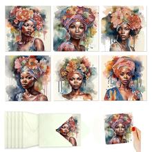 6pcs Diamond Painting Greeting Card Kit, Cartoon Character Themed, Paper Material With Partial Mosaic Handcraft, DIY Craft For Blessing, Expressing Sentiments, Holiday Gift Cards - View 2