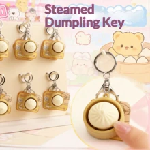 1个创意减压玩具仿真包子钥匙扣，可按压减压小工具，派对小礼物，礼品袋填充物。（包装款式随机，包子较硬，本产品为钥匙扣，非挤压玩具） - 彩色 - 查看 2
