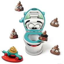 No Battery Required Funny Prank Toilet Game Toy With Red Flushing Button, Suitable For Home, Office And Party Entertainment, Office Prank Toy | Funny Prank Toy | Durable Plastic Toy, Suitable For Halloween, Christmas Events And Party Supplies, Bathroom Decor - Multicolor - View 3
