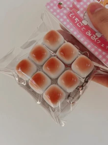 1个焦糖面包造型钥匙扣，减压玩具，机械键盘开关测试器，钥匙扣，桌面装饰，手机挂饰，创意新奇挤压玩具 - 彩色 - 查看 4