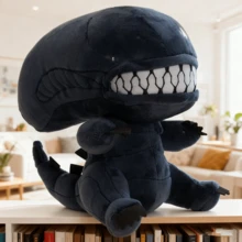 可爱毛绒娃娃，柔软填充动物玩偶，抱枕，送给孩子的特别礼物，可爱的房间装饰 - 灰色 - 查看 4