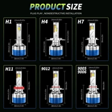 HYNBYZJ 2 bóng đèn pha LED công suất cao 320W H7 H4 H11 Canbus H1 H9 9005 HB3 9006 HB4 9012 HIR2 Turbo Lamp 6000K cho xe hơi, 12V - A - Xem 8