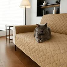 1 件纯色格子防水防滑薄宠物毯，适合小型/中型/大型猫狗，适用于卧室、客厅宠物沙发套（按件出售，非全套） - 黑色 - 查看 6