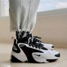 Nike Zoom 2K Air 疾速泡棉織物合成革中幫氣墊休閒城市通勤跑步鞋女款黑白熊貓 - 黑與白 - 查看 3