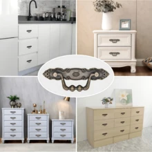 3/6pcs Vintage Furniture Handles, Zinc Alloy Antique Cabinet Handles, Furniture Handles For Drawers, Chests, Cupboards, Dressers, Kitchens, Home DIY Decor, With Screws - Multicolor - View 4