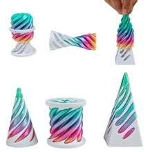 3 Packs Impossible Cone,3D Printed Spiral Cone Fidget Toy, Impossible Pyramid Passthrough Sculpture, Mini Vortex Illusion Fidget For Anxiety Relief, Holiday Gifts, Birthday Gifts, Easter Gift - Multicolor - View 3