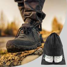 2/4/6/8Pcs Portable Travel Shoe Bag Storage Organizer Bag Black Drawstring Bag Suitable For Clothes, Shoes, Hats, Bags, Etc. - Multicolor - View 3
