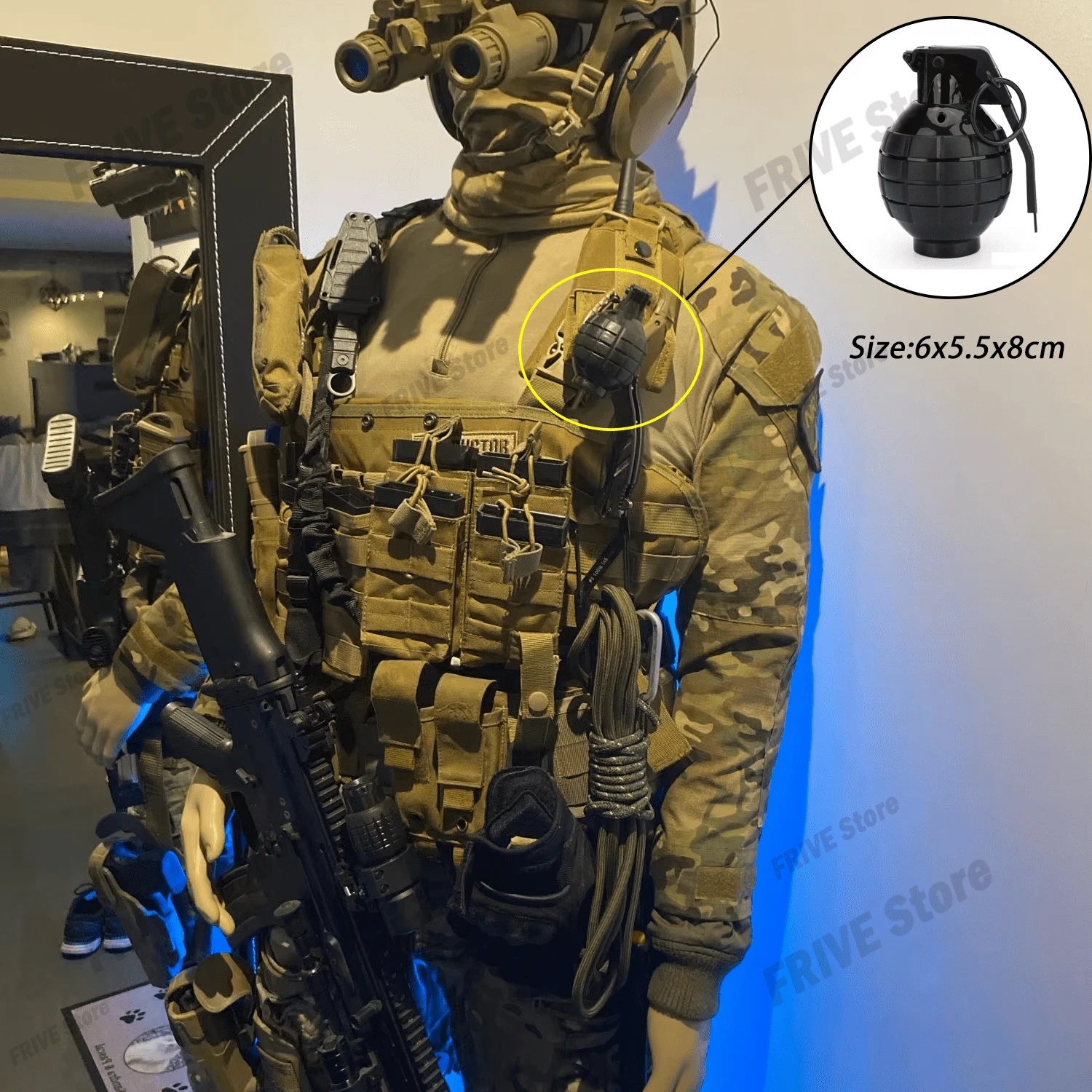 1个黑色塑料手榴弹模型（无灯光） - 恶作剧道具、角色扮演装备、战术训练及户外游戏玩具、军事爱好者收藏品、男士派对惊喜礼物、独特个性化生日节日礼物、时尚周边、创意趣味流行玩具 - 黑色 - 查看 1